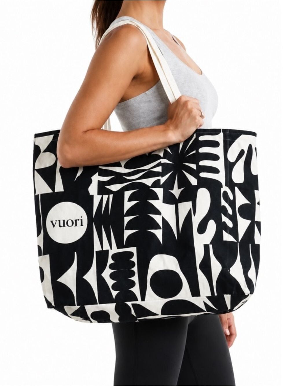 VUORI Cody Hudson Collab Abstract Print Dark Green & White Tote Bag Ltd Edition